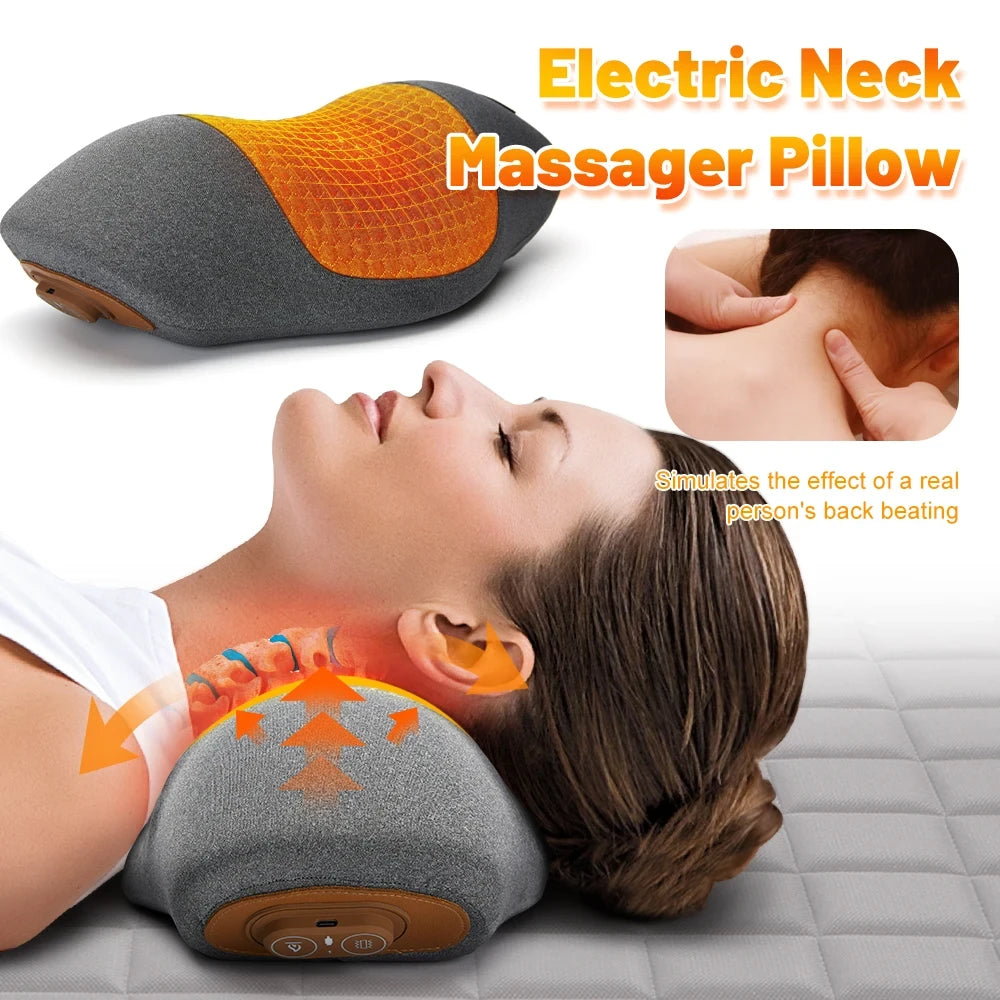 Heated Neck Massage Pillow for Sleep